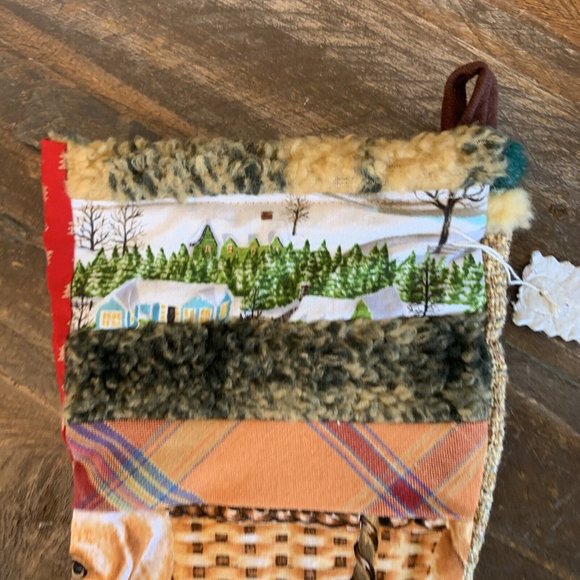 Christmas Stocking Quilted Patchwork Fabric Dog Puppy NEW 18” Handmade - Picture 5 of 5